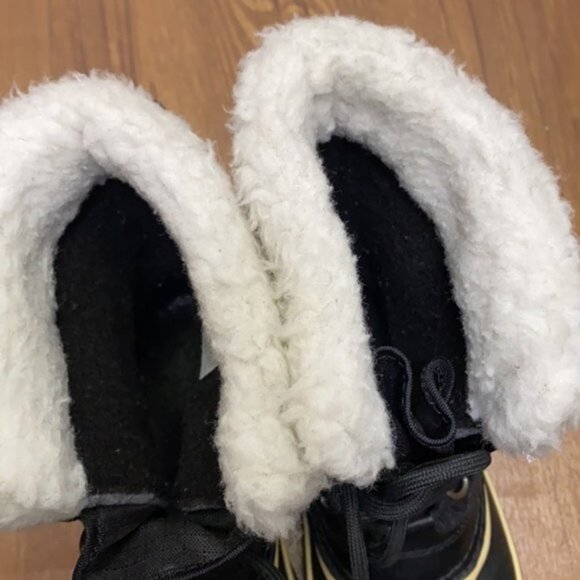 SOREL NL 1495-011 Fur Carnival‎ Boots Black Winter Women Size 7 - Picture 6 of 8